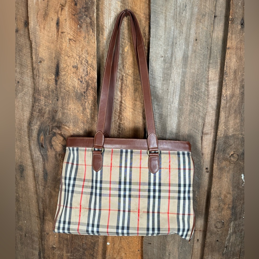 Burberry Plaid Tote - Picture 3 of 16